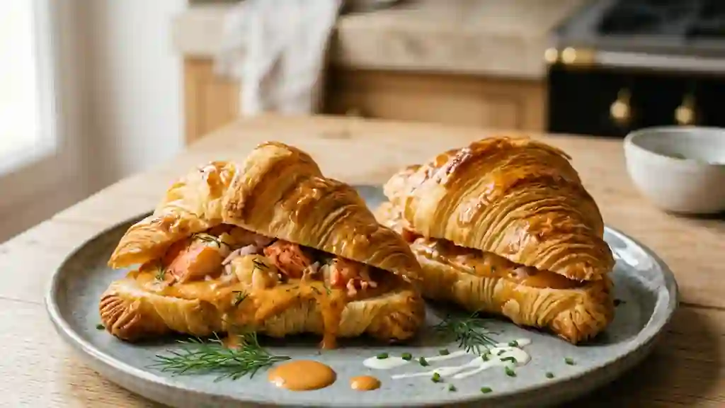 Croissants feuilletés au homard et bisque onctueuse - Photo de présentation