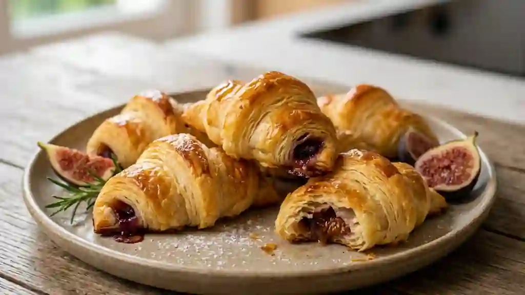 Croissants feuilletés aux figues rôties - Photo de présentation