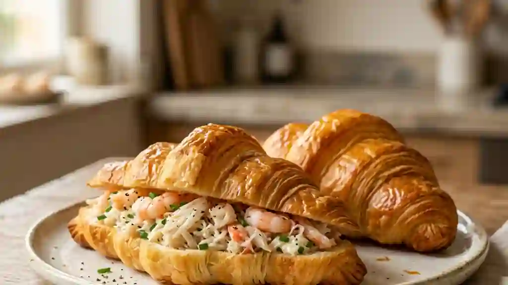 Croissants croustillants au crabe et crevettes - Photo de présentation