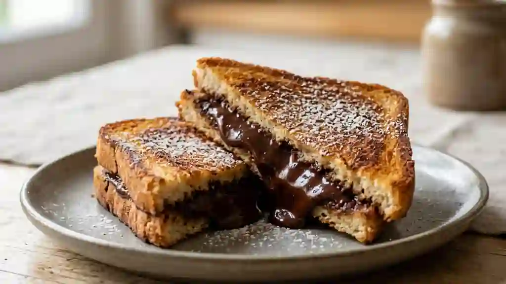 Croque au chocolat noir coulant - Photo de présentation