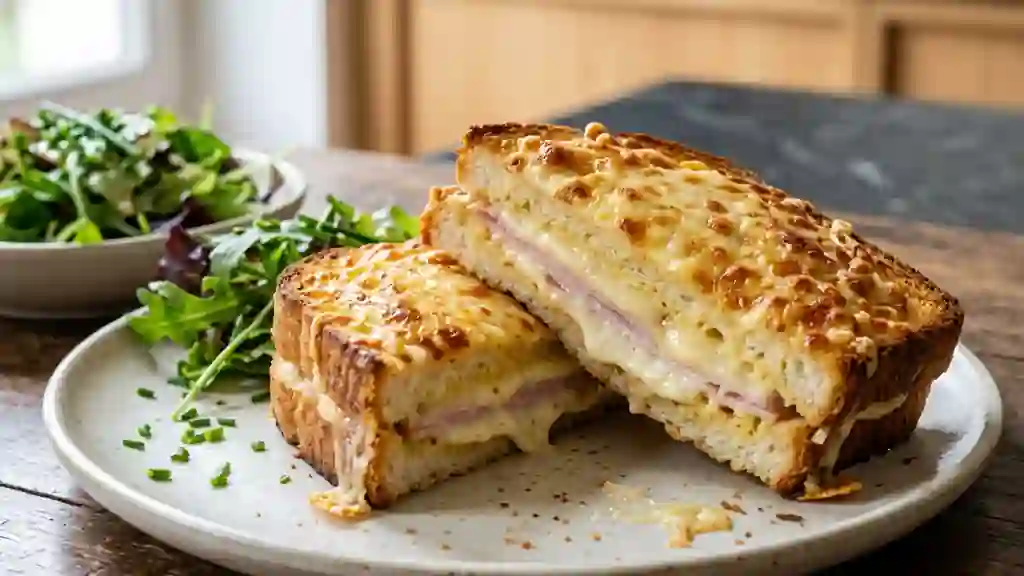 Croque-monsieur fondant à la crème et moutarde - Photo de présentation