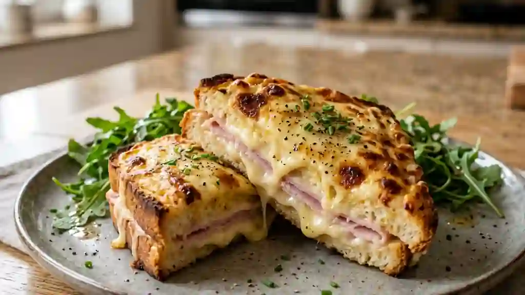 Croque-monsieur croustillant et fondant - Photo de présentation