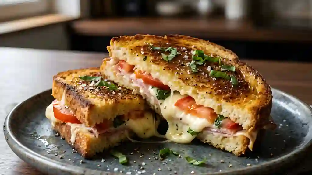 Croque-monsieur italien fondant et croustillant - Photo de présentation