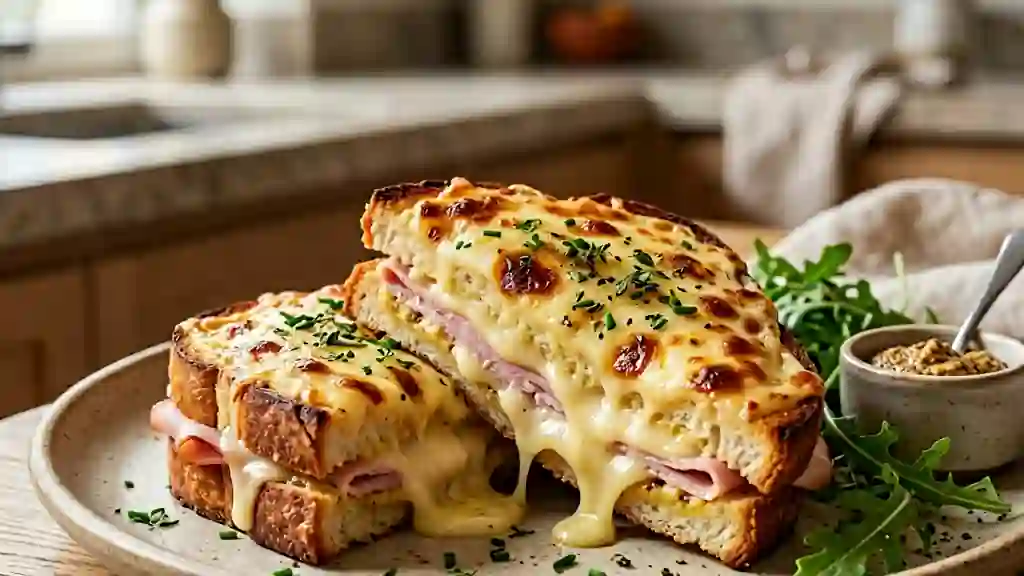Croque-monsieur fondant à la raclette - Photo de présentation