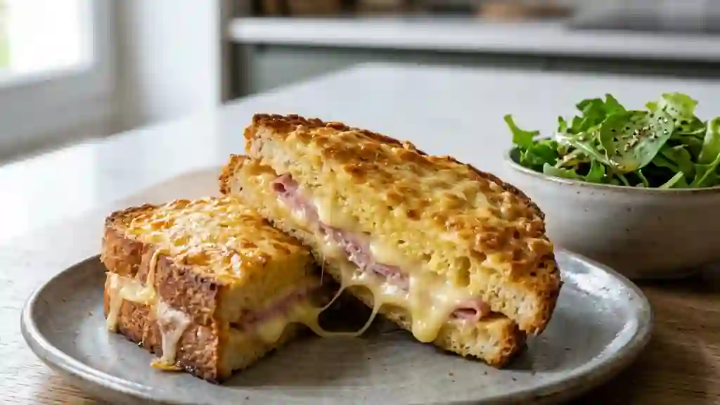 Croque-monsieur perdu doré et fondant - Photo de présentation