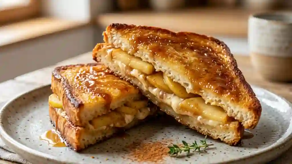 Croque normand caramélisé aux pommes - Photo de présentation