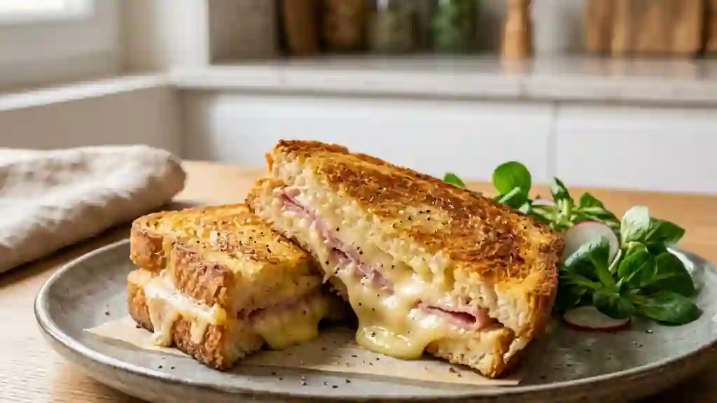 Croque-monsieur fondant à la raclette - Photo de présentation