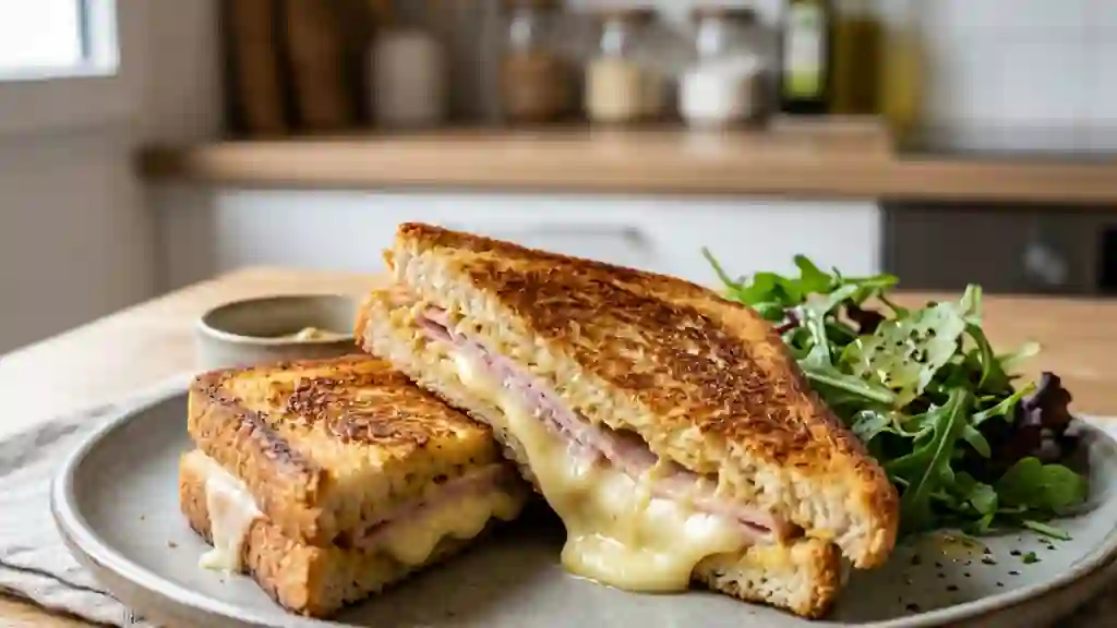 Croque au camembert coulant et jambon - Photo de présentation