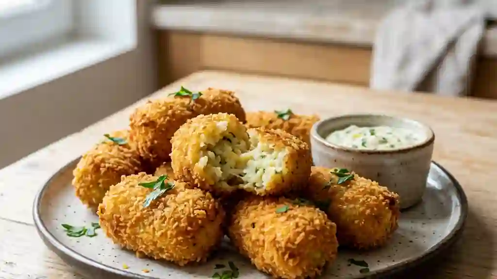 Croquettes chou-fleur & pomme de terre dorées - Photo de présentation