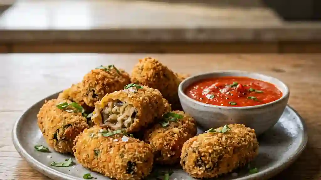 Croquettes d'aubergines dorées et fondantes - Photo de présentation