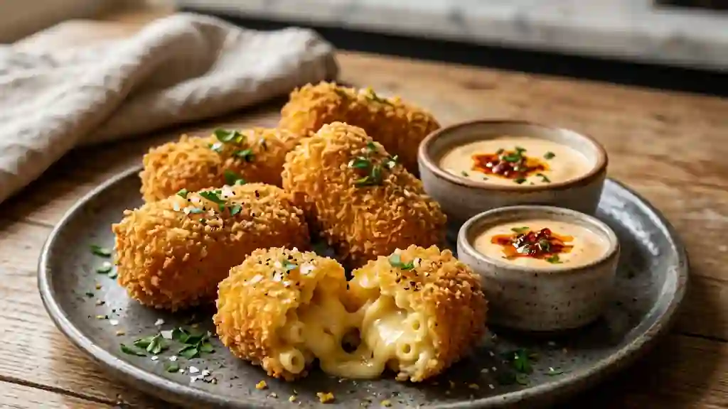 Croquettes de macaronis au fromage fondu - Photo de présentation