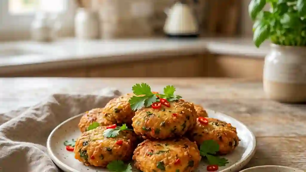 Croquettes de poisson thaï croustillantes - Photo de présentation