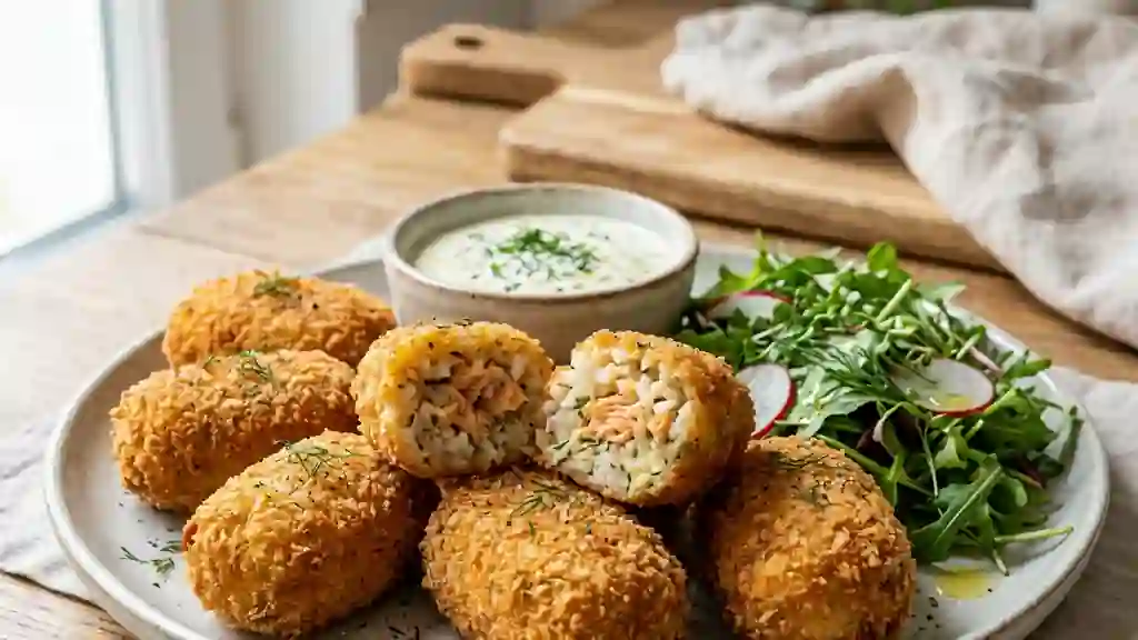 Croquettes de riz au saumon crousti-fondantes - Photo de présentation