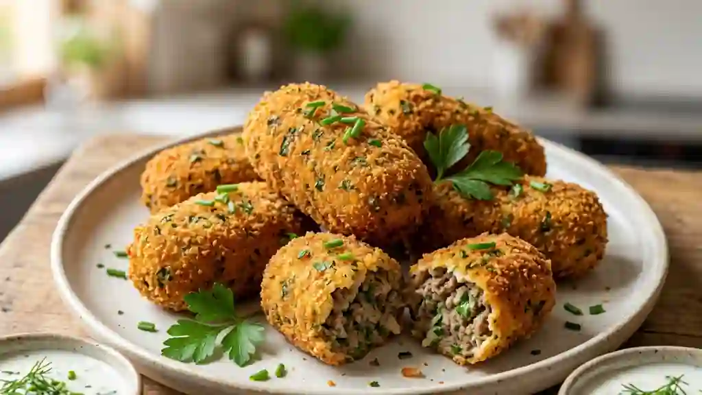 Croquettes de bœuf croustillantes aux herbes - Photo de présentation