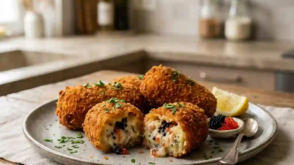 Croquettes Croustillantes Crevettes et Œufs de Lump - Photo de présentation