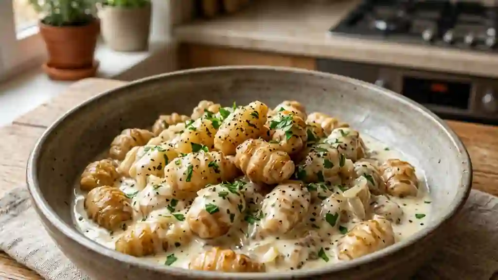 Crosnes fondants à la crème et ail - Photo de présentation