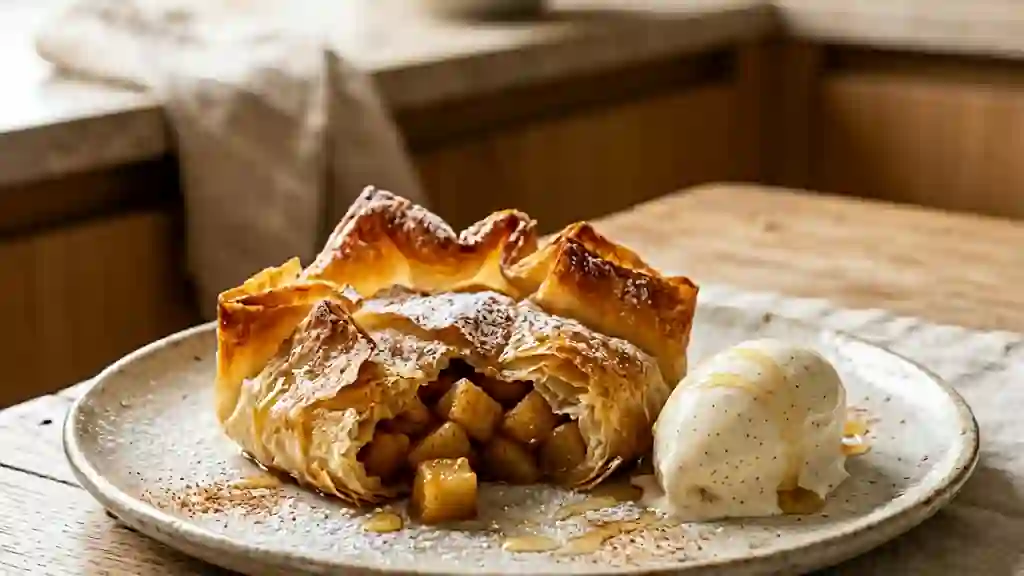 Croustade craquante aux pommes et miel - Photo de présentation