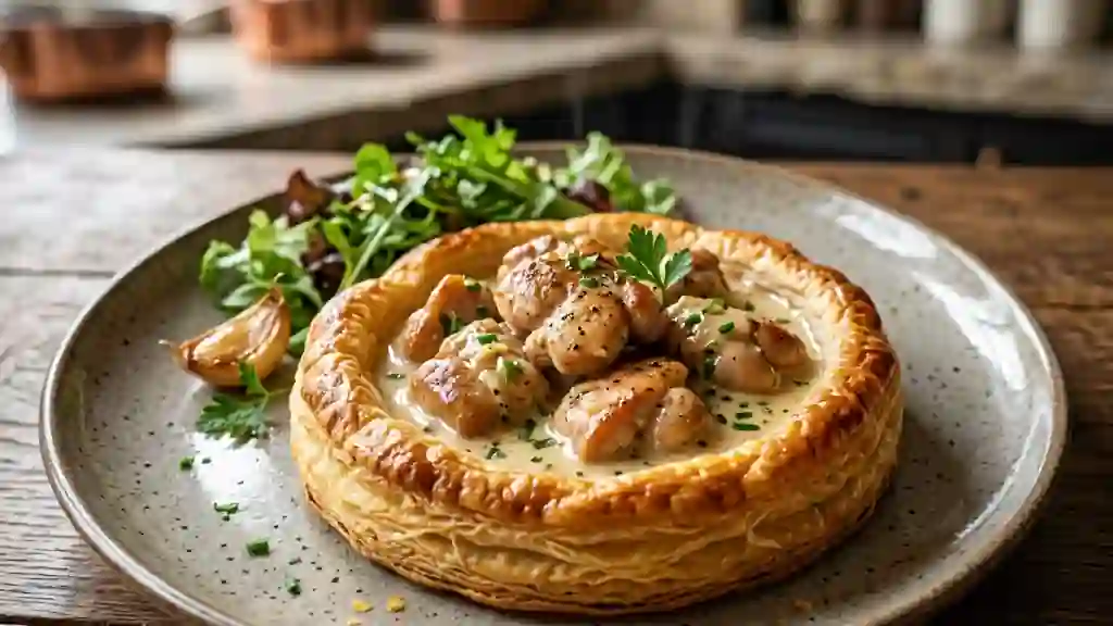 Croustade de ris de veau, crème d'ail confit - Photo de présentation