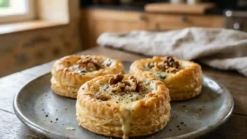 Croustades croustillantes au roquefort et noix - Photo de présentation