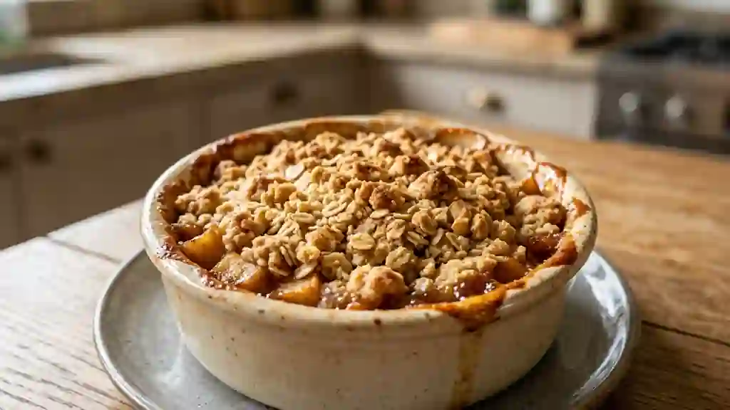 Croustillant aux pommes cannelle et avoine - Photo de présentation
