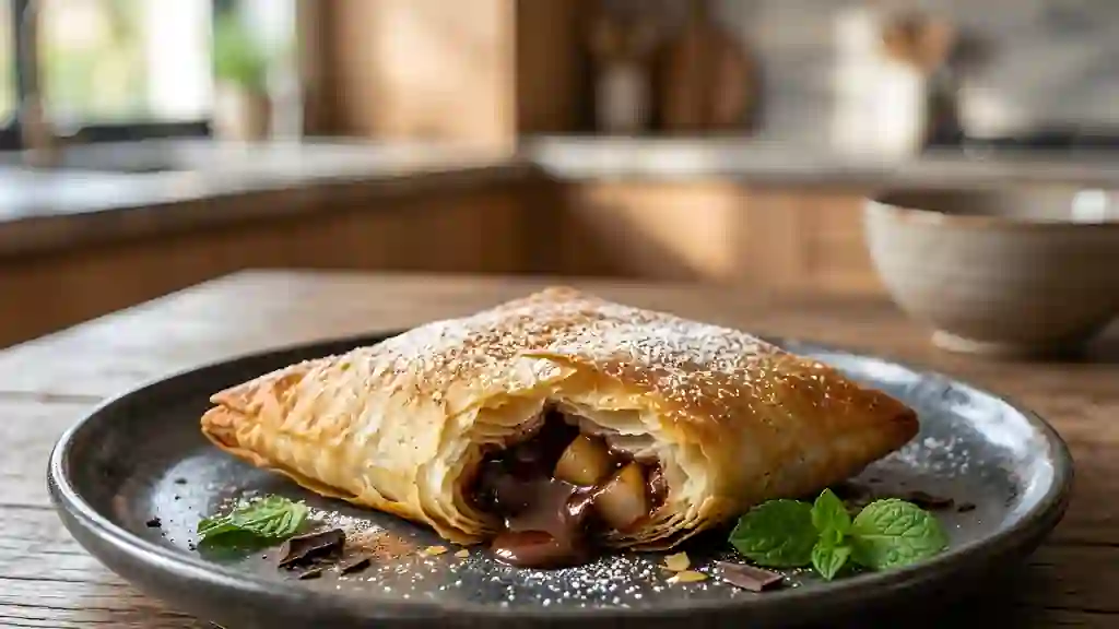 Croustillant poire-chocolat à la cannelle - Photo de présentation