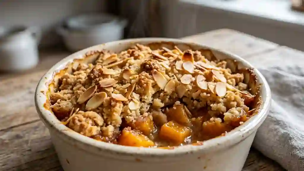 Crumble potiron fondant et amandes grillées - Photo de présentation