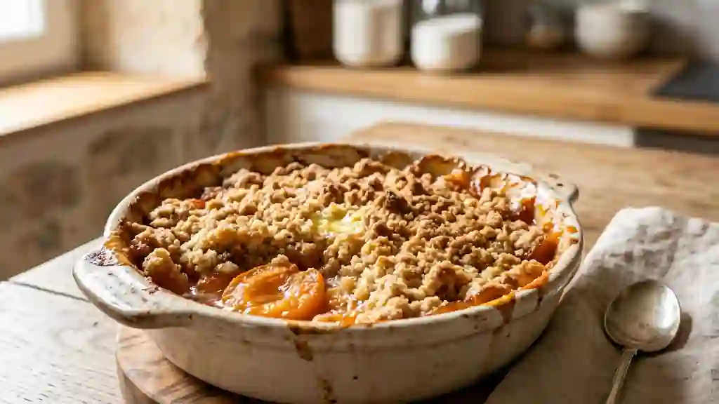 Crumble aux abricots acidulés et croquant - Photo de présentation