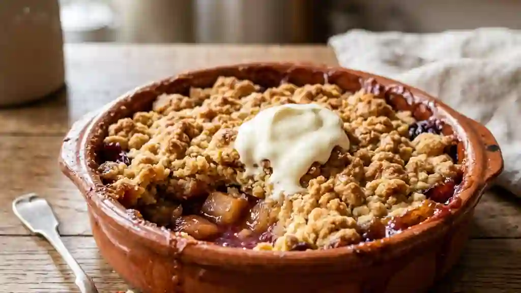 Crumble fondant pomme, poire et cannelle - Photo de présentation