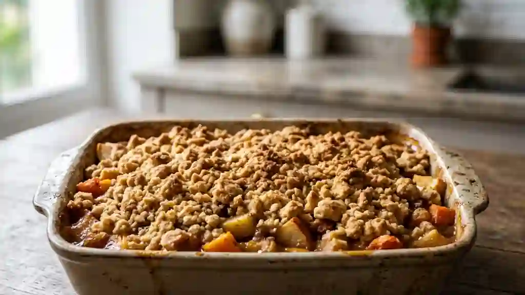 Crumble d'automne fondant butternut et poire - Photo de présentation