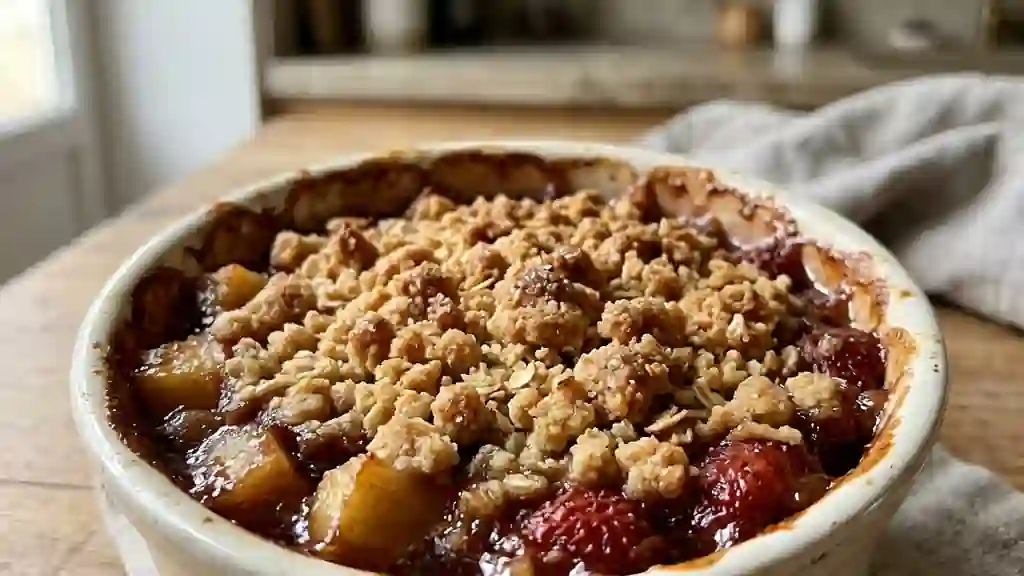 Crumble Croustillant Pomme et Fraise Fondante - Photo de présentation