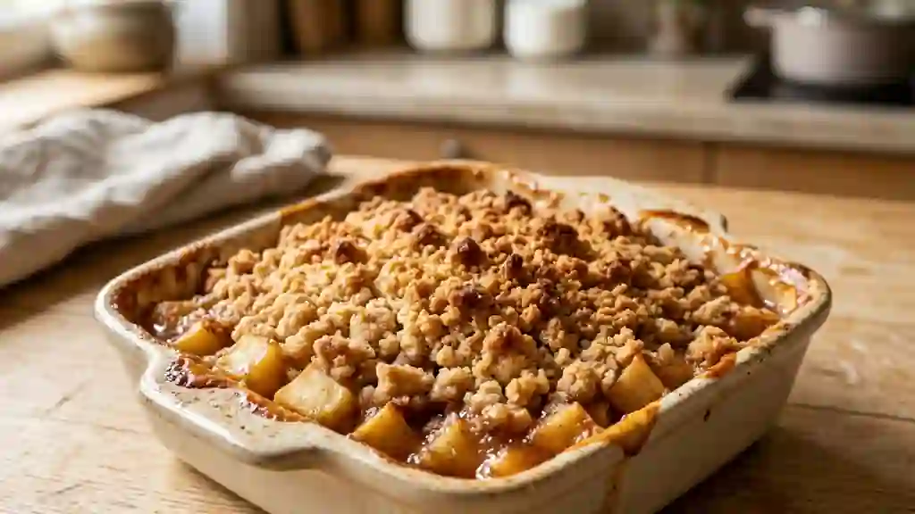 Crumble aux pommes croustillant et fondant - Photo de présentation