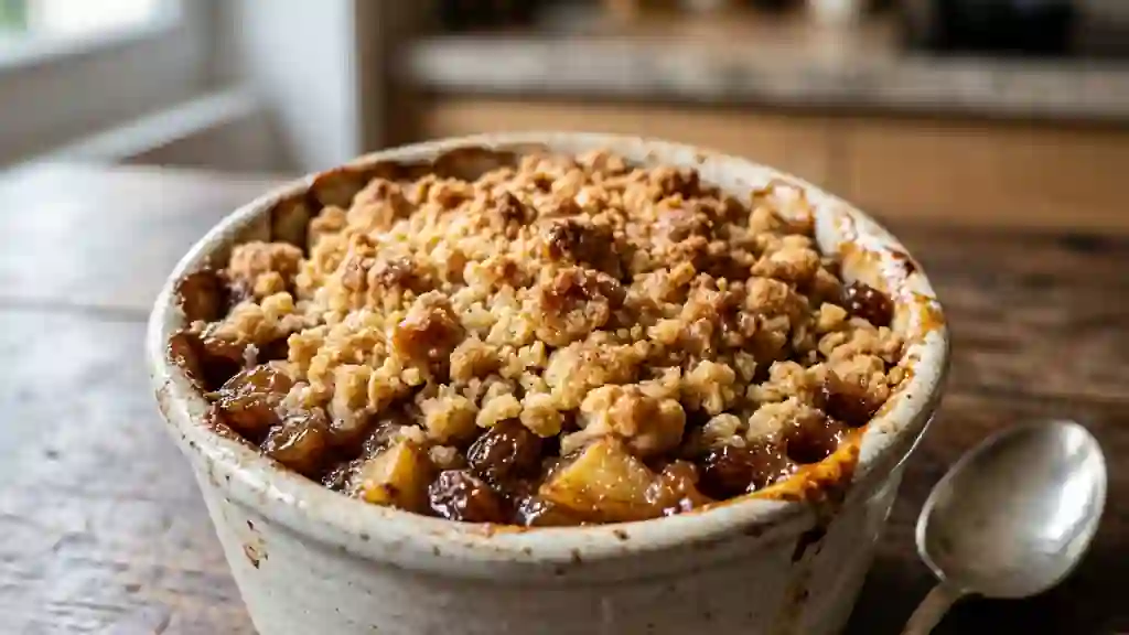 Crumble Pommes-Raisins Croustillant et Cannelle - Photo de présentation