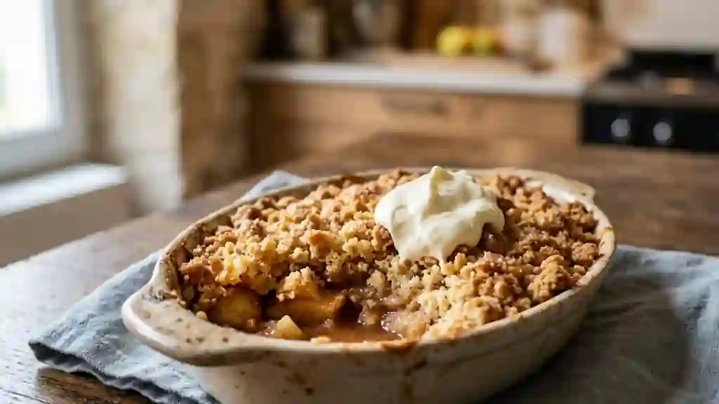 Crumble aux pommes croustillant et cannelle - Photo de présentation