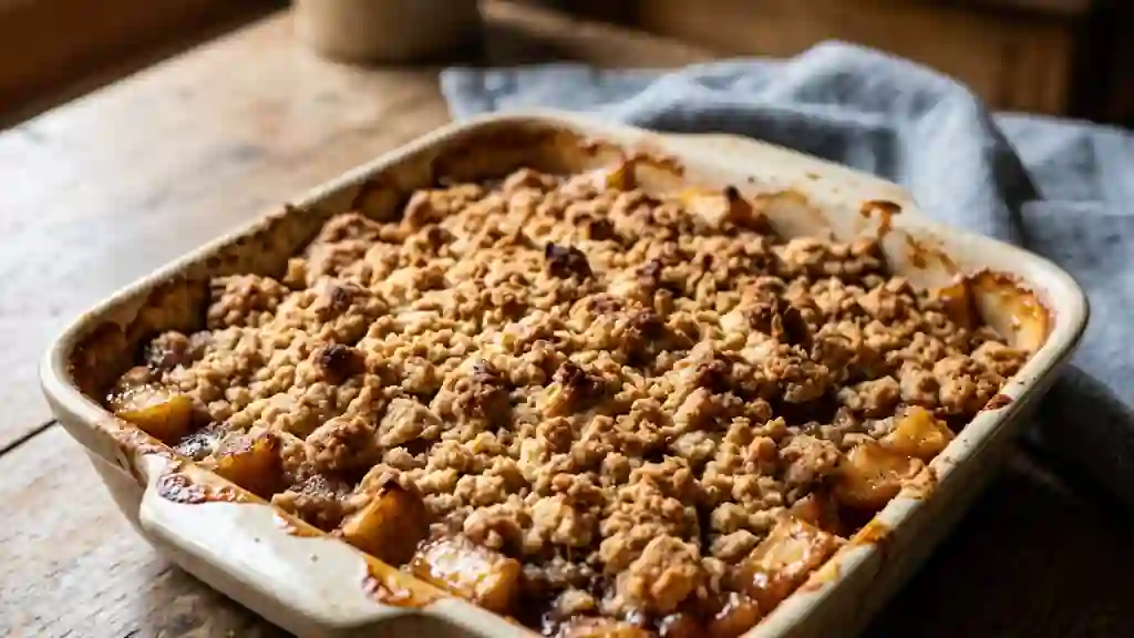 Crumble aux pommes fondant et sablé - Photo de présentation