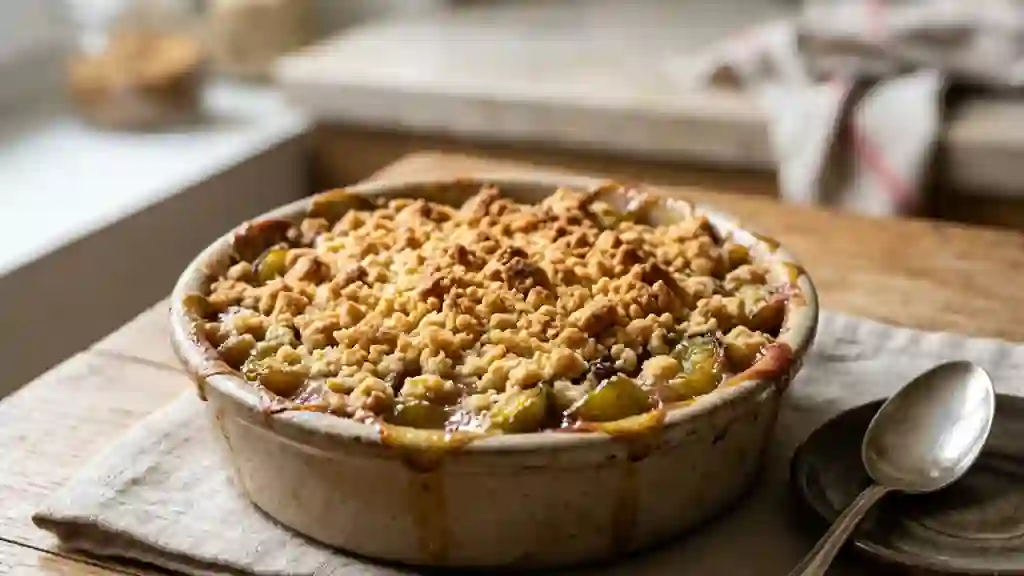 Crumble croustillant aux reines-claudes fondantes - Photo de présentation