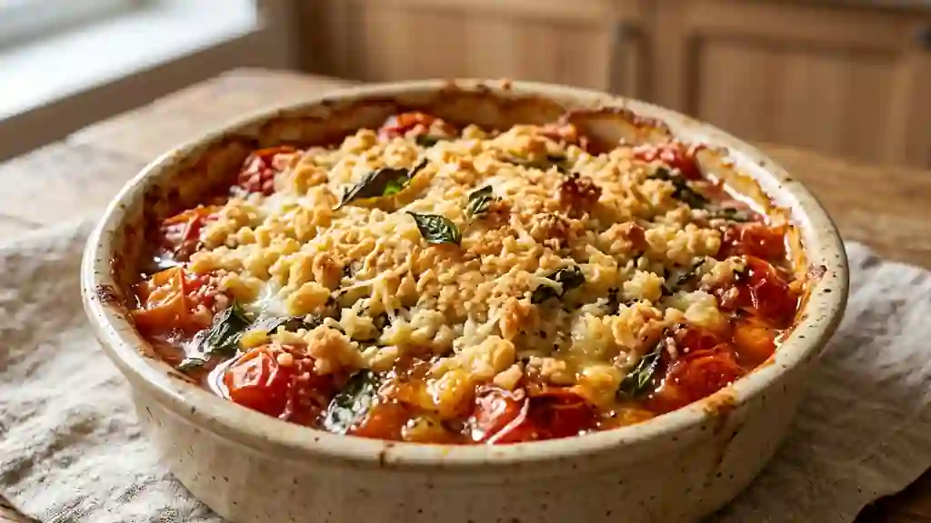 Crumble de tomates fondant au parmesan - Photo de présentation