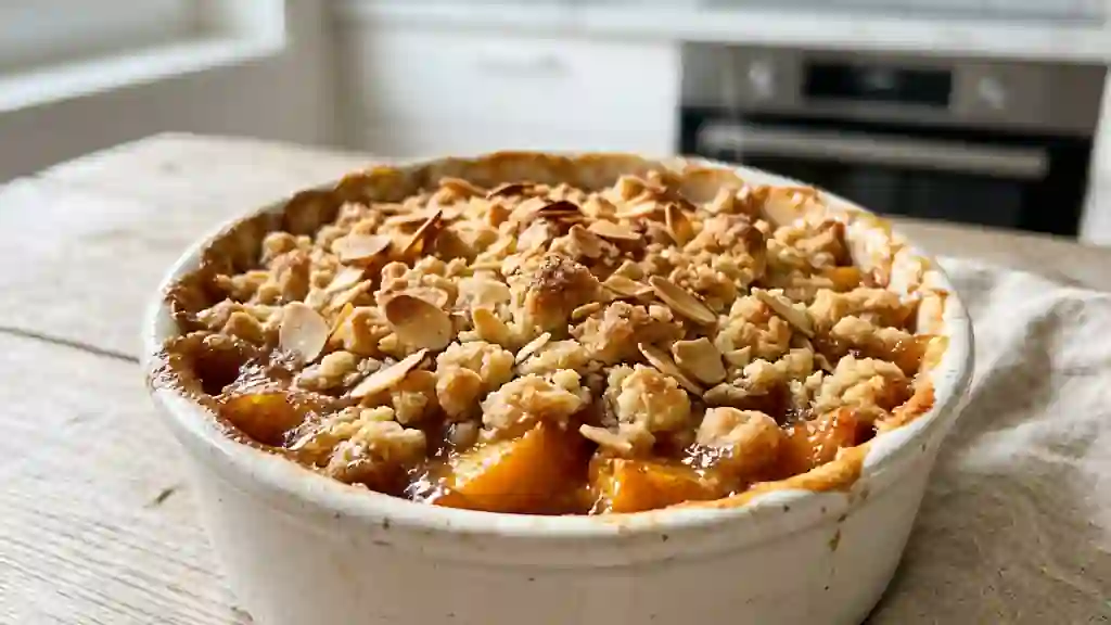Crumble Pêches et Amandes Croustillant - Photo de présentation