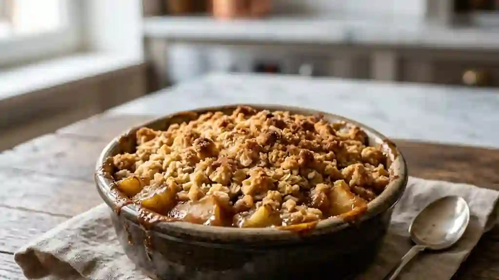 Crumble fondant aux trois fruits - Photo de présentation