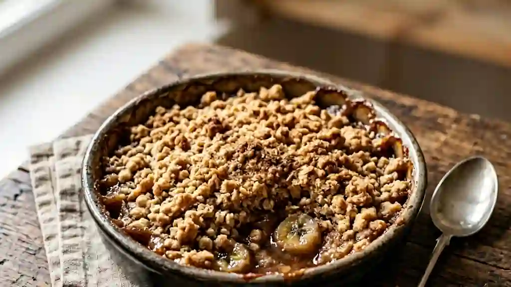 Crumble Banane Fondant et Croûte Cannelle - Photo de présentation