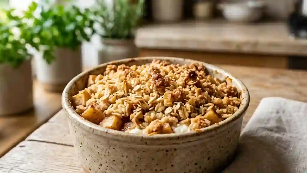 Crumble Pomme-Faisselle Croustillant et Fondant - Photo de présentation