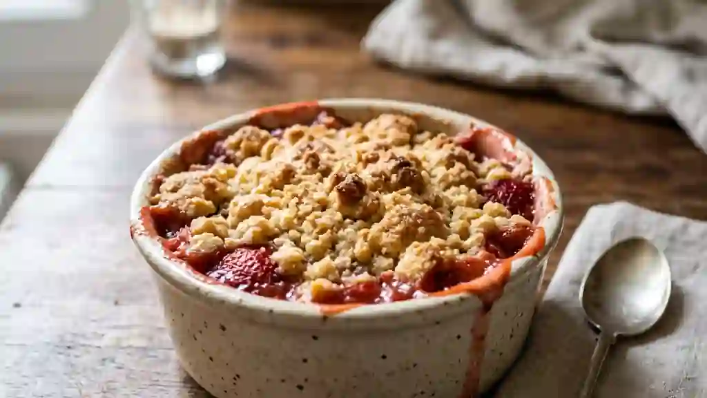 Crumble Fraise-Rhubarbe au Sablé d'Amande - Photo de présentation