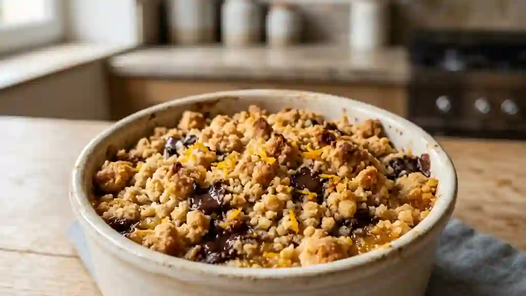 Crumble craquant chocolat et zestes d'orange - Photo de présentation