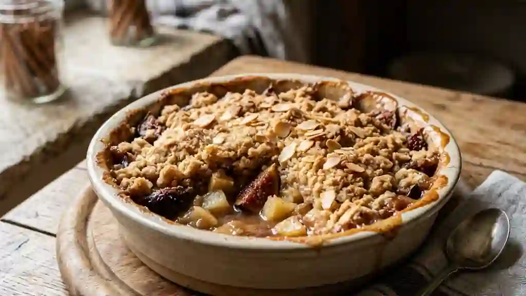Crumble croustillant pommes et figues fondantes - Photo de présentation