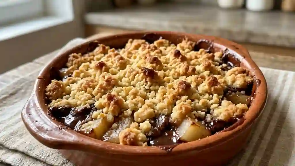 Crumble Croustillant Poire et Chocolat Noir - Photo de présentation