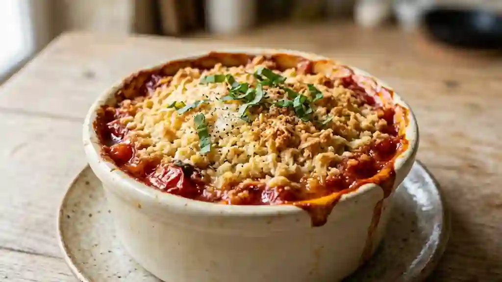 Crumble aux tomates fondantes et parmesan - Photo de présentation