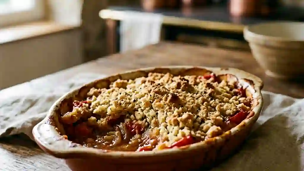 Crumble croustillant aux tomates et parmesan - Photo de présentation