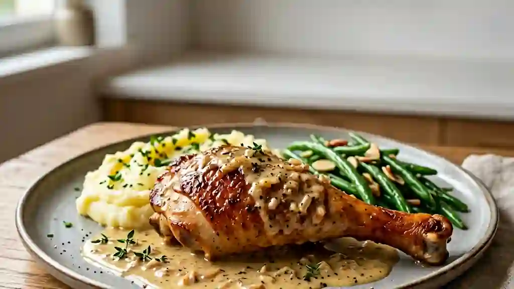 Cuisse de dinde rôtie à la crème de Dijon - Photo de présentation