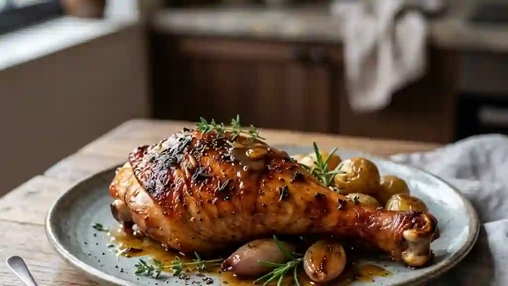 Cuisse de dinde laquée au miel et thym - Photo de présentation