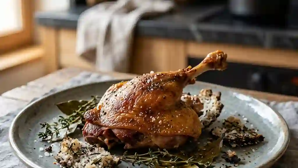 Canard confit sous sa croûte de sel aromatique - Photo de présentation