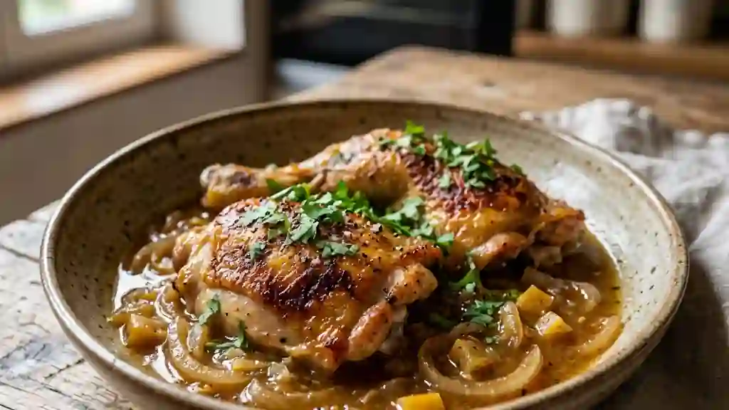 Poulet fondant au citron confit et gingembre - Photo de présentation